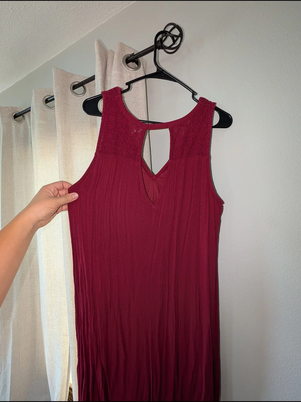 Maurices Sleeveless V-Neck Burgundy Dress